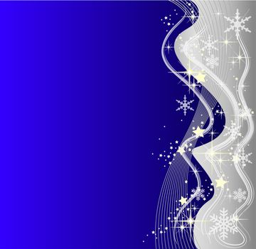 Illustration of a abstract blue christmas background