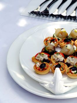 Canapes in plate