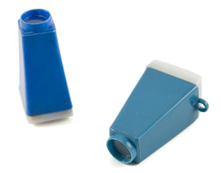 Two small photograph viewers over white background.