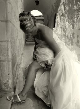 Bride in her gown