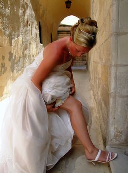 Bride in her gown