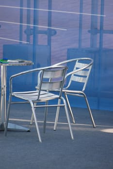 metallic chair in outdoor office