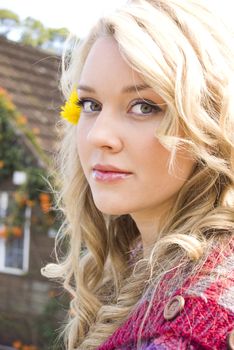 pretty girl with a flower in her hair