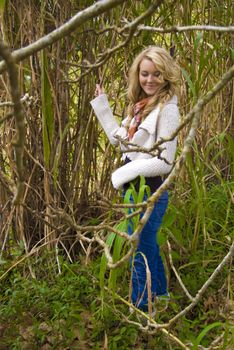 young pretty girl in the bush