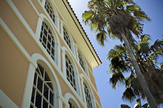 Detail of mission-style architecture in St. Petersburg, Florida