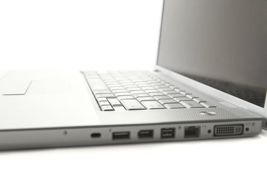 Closeup picture of a modern laptop computer.