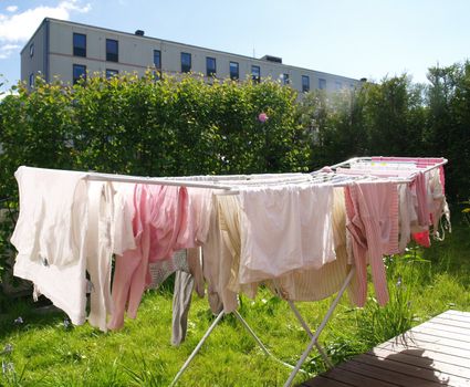 drying laundry