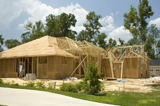 A home under construction.