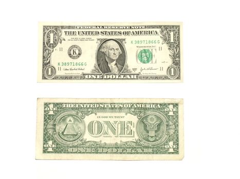 one dollar bill on both sides