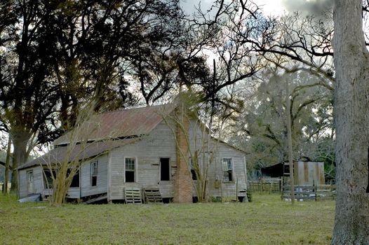 An old abandoned home on a farm homestead.