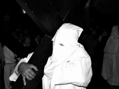 Various Biblical figures from the passion of the Christ during the good Friday procession in Luqa in Malta  