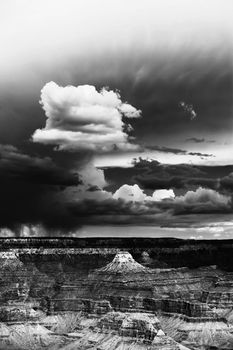 Clouds froming into a storm over the Grand Canyon