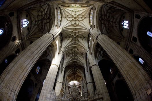 interior of cathedral in Salamanca, Castile and Leon, Spain