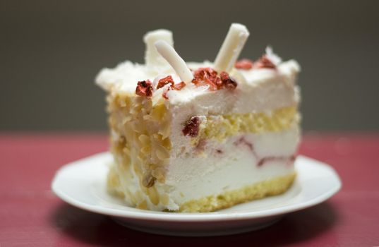 Close - up of fancy strawberry cake