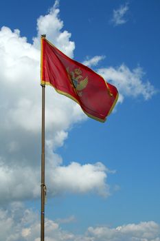 Serbia and Montenegro flag in Kotor