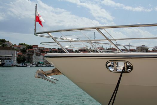 front of yacht in Trogir (Croatia)