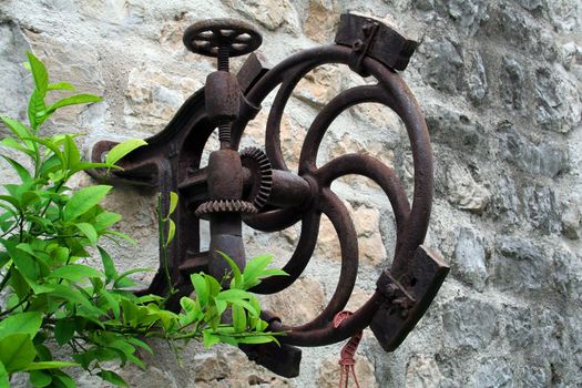 very old device found in one of croatian cities on the wall