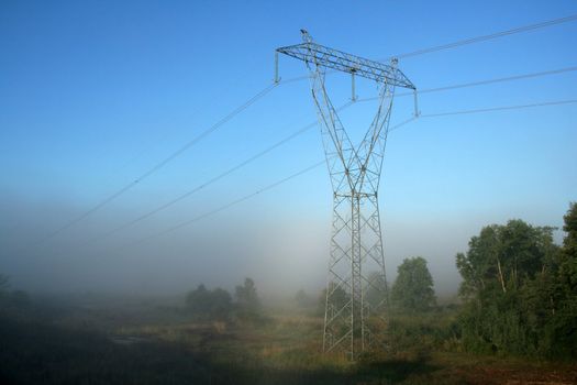 energy line in the fog