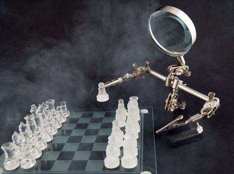 smoky glass chess and "third hand" as a player