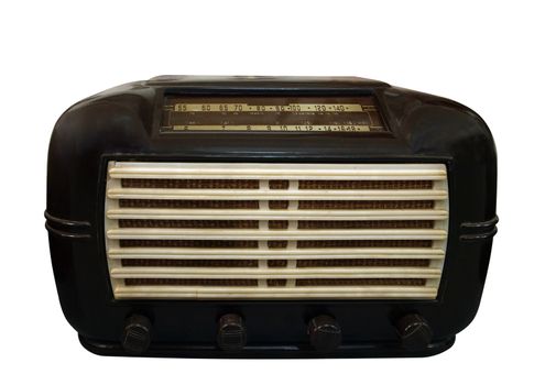 Antique Radio isolated with clipping path        