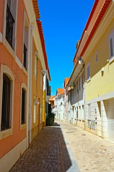 A narrow street in Lisbon, Portugal