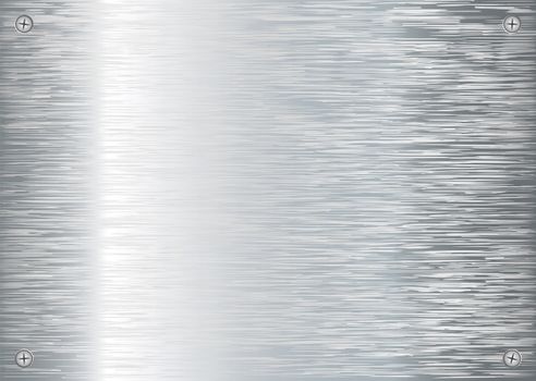 Abstract brushed silver background with cross screw and reflection