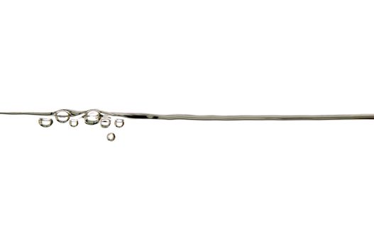 Waterline with small air bubbles