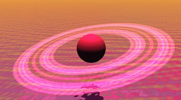 saturn and planet pink