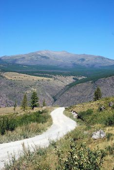 Ulaganskoe plateau in the mountains of Gorny Altai, Russia