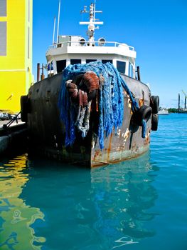A Bahama tugboat in nassau harbor