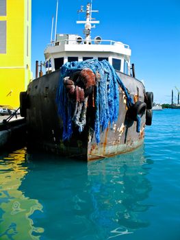 A Bahama tugboat in nassau harbor