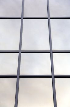 glass wall of modern trade center