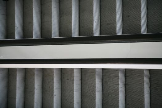 symmetrical escalators in metro station