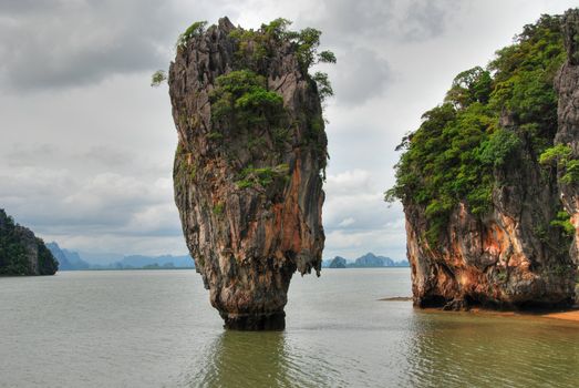 The famous rock at James Bond Island in Asia