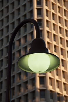 A street lamp in the city of Brisbane