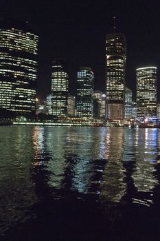 View of the river and the city skyline of Brisbane