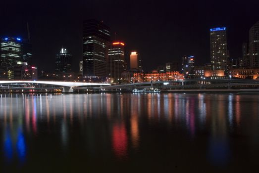 View of the river and the city skyline of Brisbane