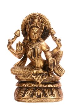 Bronze sculpture of a multiarmed Indian deity with a flute