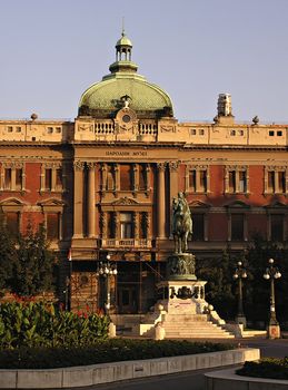 National museum in Belgrade, Serbia, at late sunny afternoon.