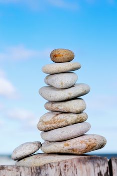 Construction from gravel as the stones pyramid