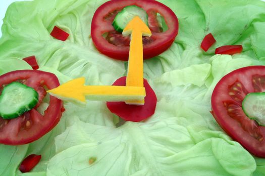 salad clock close-up