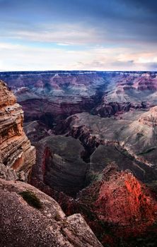 Grand Canyon View to the North Rim at Dusk