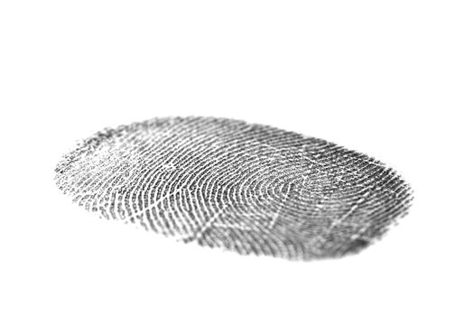 Black fingerprint isolated on a white background