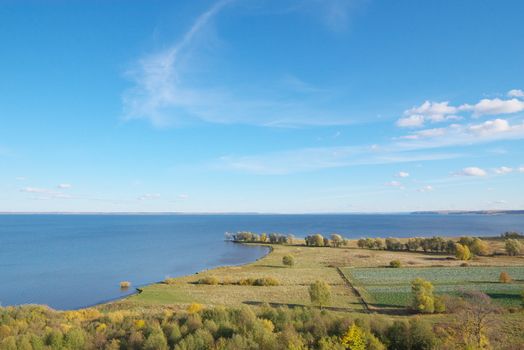 photo of the beautiful landscape with autumn river