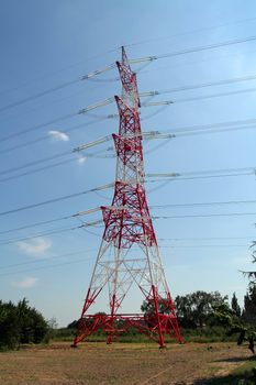 the new power line in Kornik (Poland)