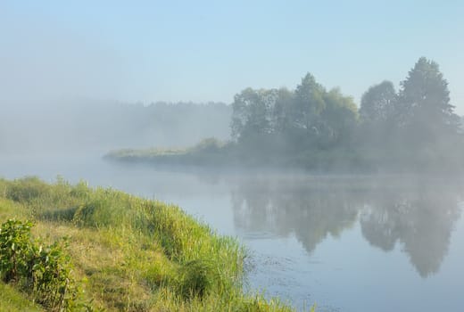 River mist, early morning.