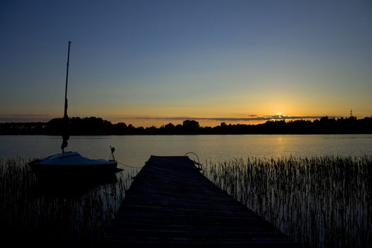 boat on the lake near Powidz (Poland)