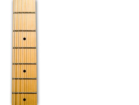 guitar's neck over white background - hi res 12,7 mpix