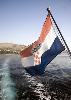 Croatia flag on the ship
