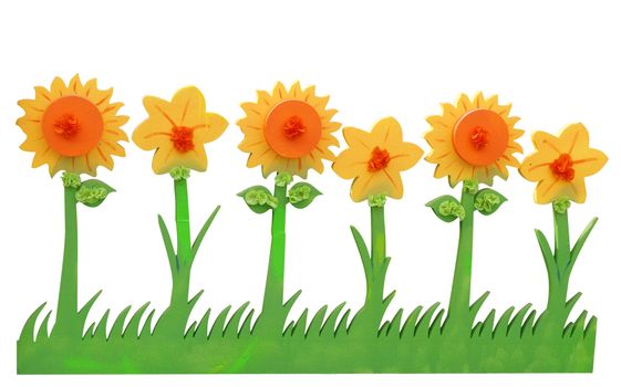 Floral Picket fence section isolated with clipping path      